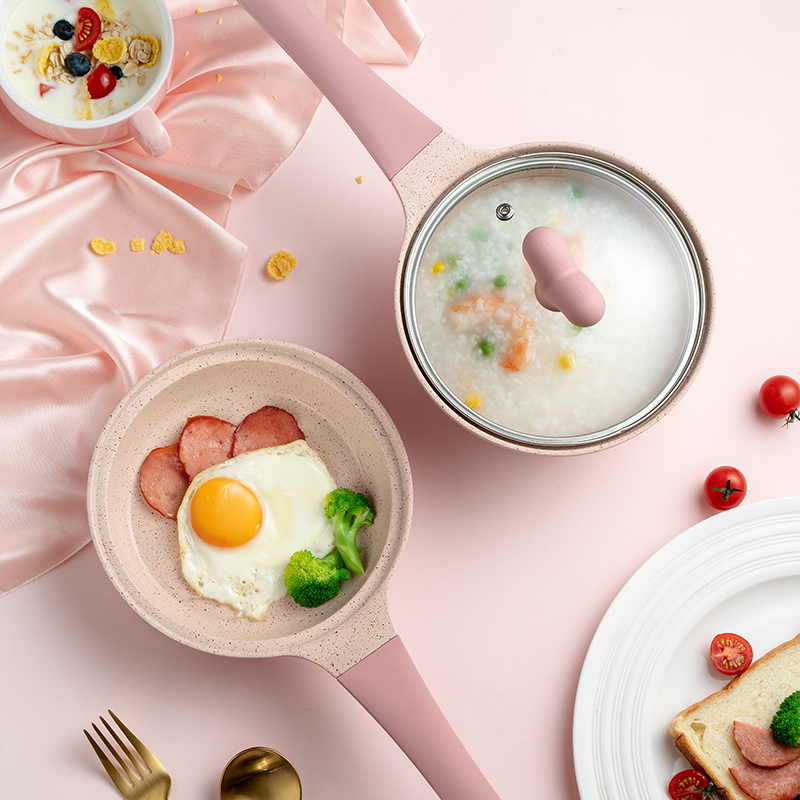 泰福高小嫩芽宝宝辅食锅2件套(16cm奶锅+16cm煎锅)T5230